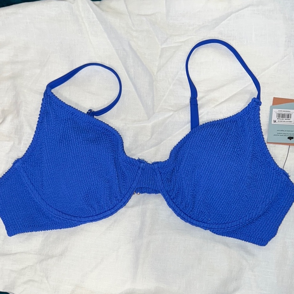 Target Blue Bikini Top with Adjustable Straps and Molded Cups